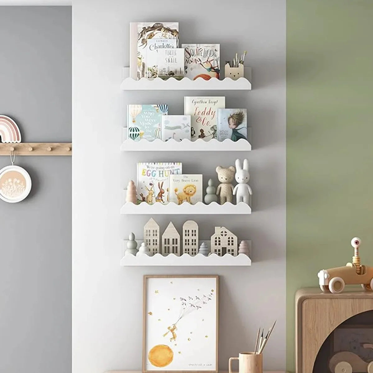 Wavy Wooden Floating Shelf