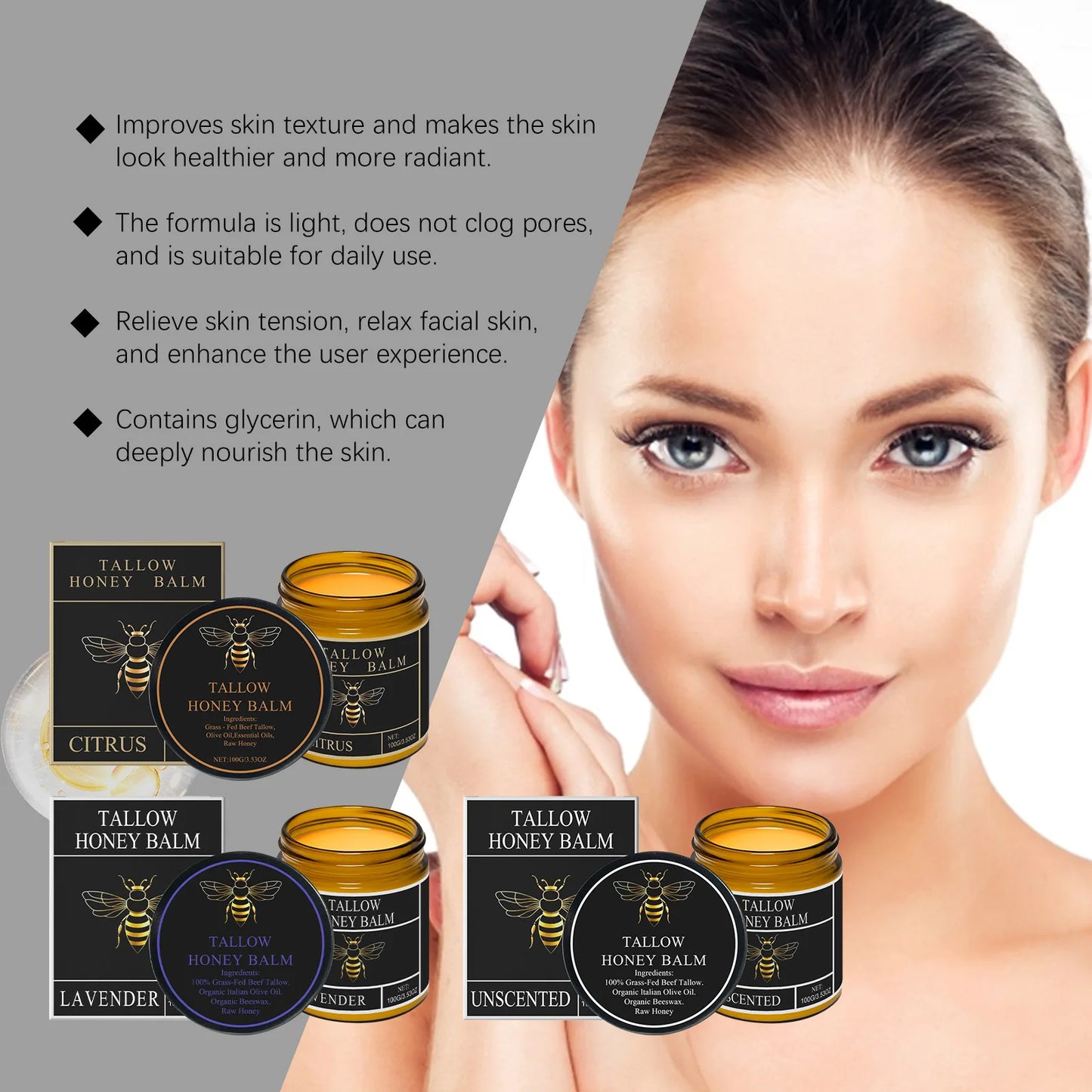 Beef Tallow Honey Balm