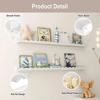 Wavy Wooden Floating Shelf